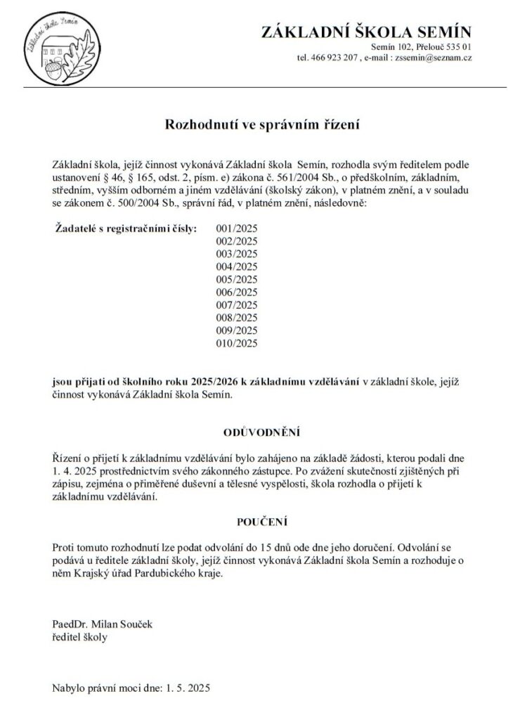 Rozhodnutí o přijetí